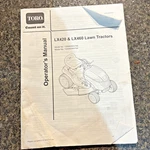 Owners Manual Toro LX420 LX460 Lawn Tractor -models 13AX60RG744 & 13AX60RH744. Fixed Price $10.00.