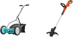 1304-14GC 14-INCH 5-BLADE Push Reel Lawn Mower With Grass Catcher, Mint & Black+. Fixed Price $351.99.