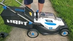 Hart 20V 16 In Cordless Electric Push Lawn Mower Kit W/ Battery HGPM031VNM. Fixed Price $170.69.