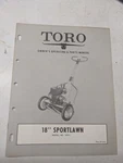 Toro Parts Catalog List Book Manual Owner Operating 18 Sportlawn 10011. Fixed Price $14.17.