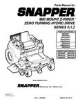 Parts Manual For Snapper Mid-mount Z-rider Riding Mower Series 0, 1 & 2. Fixed Price $21.95.