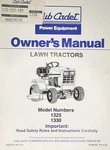 Cub Cadet Ccc Mtd 12.5 H.p 38" 1325 Gear & 1330 Hydro Lawn Tractor Owners Manual. Fixed Price $78.39.