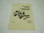 Simplicity Allis 42" Snow Plow 1691520 Operator's Manual. Fixed Price $11.99.