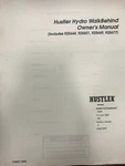 Hustler Owners Manual Hydro Walk Behind Mowers #778845. Fixed Price $5.00.