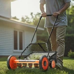 Manual Push Reel Lawn Mower 5-BLADE Adjustable Height Grass Catcher 4 Wheels. Fixed Price $699.99.
