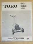 Toro Mower Operating Parts Manual Sportlawn 20". Fixed Price $14.99.