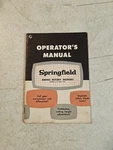 Vintage Springfield 61DE Riding Rotary Mowers Operator's Manual. Fixed Price $16.16.