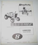 Simplicity Landlord 3210 568 569 Riding Tractor Owners/parts Manual Original!. Fixed Price $52.49.
