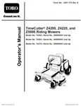 Toro Timecutter Z4200, Z4220, And Z5000 Riding Mowers Owners Manual. Fixed Price $19.76.
