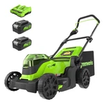 Cordless Push Lawn Mower 48V 17 Brushless Greenworks MO48L2210 4.0AH Batteries. Fixed Price $369.99.