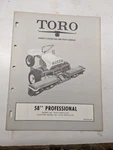 Toro Owners Operating Parts Manual List Book Catalog 58 Professional 03100. Fixed Price $30.81.