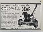 Coldwell Lawn Mower Newburgh Ny Bear More For Your Money Print Ad 1942. Fixed Price $7.77.