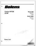 Bolens Husky HT23 H.p. Garden Tractor Parts Manual 2389 Large Frame 22 Pgs.. Fixed Price $12.95.