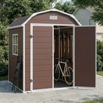 6 X 4.5 Ft Resin Storage Shed Outdoor Tool With Floor For Patio Lawn, Brown. Fixed Price $449.99.