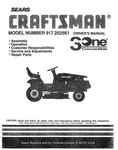 Owner Manual Sears Craftsman 19.0 Hp Lawn Tractor Mower - Model 917.252561. Fixed Price $21.95.