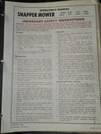 Operators Manual Snapper Mowers Models SV182 V1825 V212S V2124. Fixed Price $13.49.