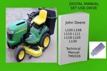 John Deere L100 L108 L110 L111 L118 L120 L130 Lawn Tractor Technical Manual. Fixed Price $24.99.
