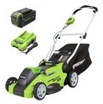 Greenworks 25322 40V 16" Cordless Lawn Mower With 4.0 Ah Battery. Fixed Price $250.00.