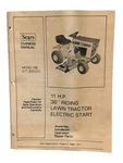 Sears 11 H.p. 36 Riding Lawn Tractor Electric Start Owner's Manual #917.255370. Fixed Price $19.99.