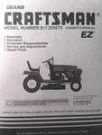Sears Craftsman 19.5 H.p. Hydro 42" Lawn Tractor 917.259573 Owner & Parts Manual. Fixed Price $106.24.