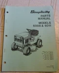 Simplicity 6008 6011 Lawn Tractor 1690193 1690347 Parts Manual Original. Fixed Price $13.88.