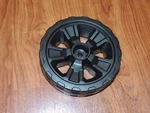 New Genuine Hyper Tough 5 3/4" Front Wheel For HT21-401-003-01 40V 16" Mower. Fixed Price $23.74.