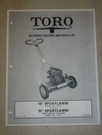 1955 Toro Mower Operating Parts Manual Model Sportlawn 18" 21" Book # 8039. Fixed Price $14.99.