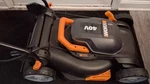 (new) Worx 17" Cordless Lawn Mower, 2 In Electric W/ Charger Batteries. Fixed Price $264.95.