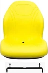 John Deere Yellow Vinyl Mower Seat W/bracket Fits 240 245 335D SST16 Etc. Fixed Price $159.99.