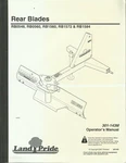 Land Pride Rear Blades RB0548 RB0560 RB1560 RB1572 RB1584 Operator's Manual. Fixed Price $11.95.