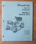 Simplicity Models 6008 & 6011 Tractor Parts Manual. Fixed Price $10.99.