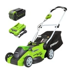 Greenworks 40V 16 Inch Cordless Lawn Mower With 4AH Battery And 2A Charger. Fixed Price $269.49.