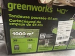 Greenworks 40V 41CM Cordless Walk-behind Lawn Mower W/battery & Charger. Fixed Price $160.00.