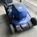 Kobalt 80V Self-propelled Brushless Lawn Mower 21IN KMP6080-06 W/battery & Char. Fixed Price $350.00.