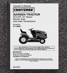 Mower Tractor Operator Manual Craftsman 917-28861 26HP 54 E-start Automatic. Fixed Price $15.97.