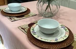 Rattan Woven Plate Chargers Set 2 Boho French Country Rustic- See Description. Fixed Price $25.00.