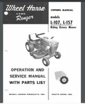 Wheel Horse Tractor 1967 Lawn Ranger L-107 L-157 Owner Parts Service Manual 12PG. Fixed Price $12.95.