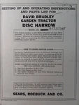 David Bradley Garden Tractor Disc Harrow Implement Owner & Part Manual 917.57547. Fixed Price $29.74.