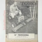 Genuine Toro 58 Professional Lawn Mower Owner Operating & Parts Manual. Fixed Price $20.00.