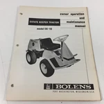 Bolens Estate Keeper Tractor EK-10 Owner Operation Maintenance Manual 1968. Fixed Price $29.95.