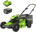 Greenworks 80V 21" Brushless Cordless Lawn Mower, 4AH Battery & Charger. Fixed Price $398.99.