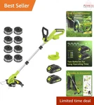 Cordless String Trimmer Edger 12-INCH 20V With Batteries & Charger Yard Tool. Fixed Price $113.98.