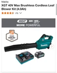 Makita GBU01M1 40V Max Xgt Brushless Cordless Blower - Black/green. Fixed Price $280.00.