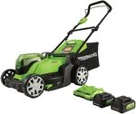 48V Cordless 17" Lawn Mower With 2 Batteries & Rapid Charger Included. Fixed Price $400.99.