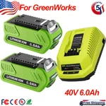 Volt 6AH 29472 For Greenworks Lithium G-max Battery 29462 2500502 Charger. Fixed Price $41.99.