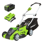 Greenworks 40V 16 (push) Cordless Lawn Mower 4.0AH Battery (1/3 Acre Button. Fixed Price $387.97.