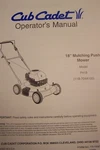 Cub Cadet Operator's Manual 18" Mulching Push Mower Model P418. Fixed Price $5.00.