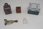 Lot Of Desk & Home Decorations - Metal Candle Holder, Wood Seal, Antique Bottle. Fixed Price $19.99.