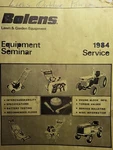 Bolens 1984 Lawn Garden Snow Tiller Mow Tractor Seminar Training Service Manual. Fixed Price $82.44.
