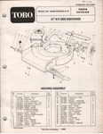Toro Lawn Mower Model 16585 Serial 8004252 And Up Parts Catalog 1988 Schematics. Fixed Price $9.99.